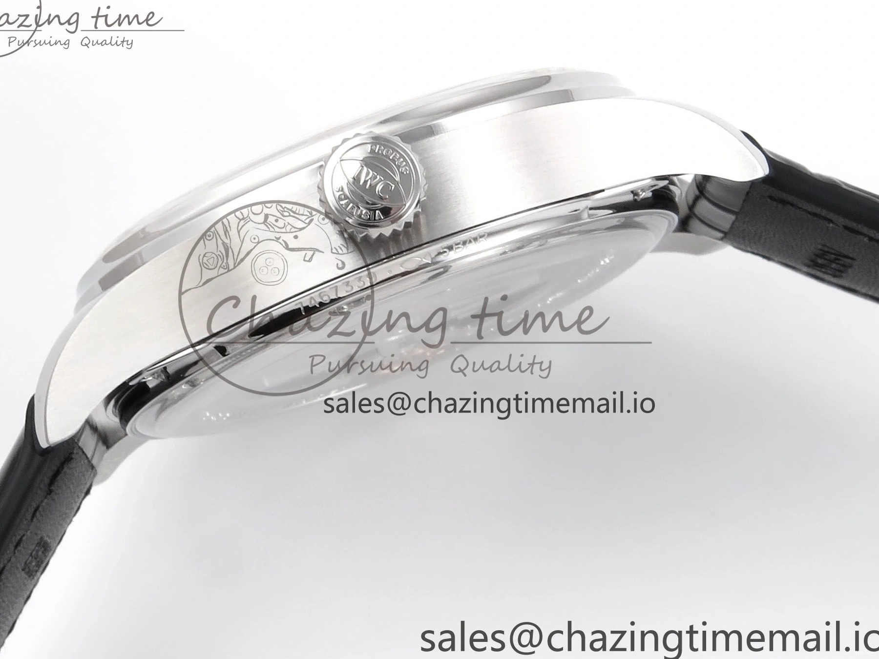 MIROTIME 0308 OnTrend Portugieser Automatic 42mm SS APSF 1:1 Best Edition White RG Dial on Black Leather Strap A 7010